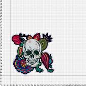 Наклейка на авто виниловая светоотражающая Череп в цветах 12,5х12,5 (12019034) - ВОЕНТОРГ ТЫЛОВИК