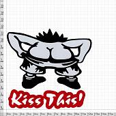 Наклейка на авто виниловая светоотражающая Kiss This / Поцелуй это 13х12,5 (12016004) - ВОЕНТОРГ ТЫЛОВИК