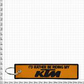 Брелок автомобильный марка KTM ( КТМ ) вышитый полоса ( лента ) 13х3 оранжевый (4402316) - ВОЕНТОРГ ТЫЛОВИК