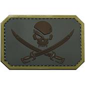 Нашивка ( шеврон патч patch ) тактическая Pirate Skull Desert 3D PVC на липучке пустыня (2504992) - ВОЕНТОРГ ТЫЛОВИК