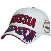 Бейсболка RUSSIA / РОССИЯ вышитая на резинке белая (1401948) - ВОЕНТОРГ ТЫЛОВИК