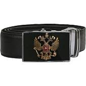Ремень брючный мужской с символикой Герб ( Орел ) РФ пряжка автомат 35 мм черный (1606991) - ВОЕНТОРГ ТЫЛОВИК