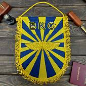 Вымпел с символикой ВКС России вышитый большой 25х32 васильковый (4504997) - ВОЕНТОРГ ТЫЛОВИК