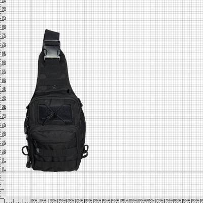 Сумка-органайзер TAC через плечо тактическая MOLLE черная (3310142) - HAKKI.RU
