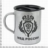 Термокружка металлическая с символикой МВД России 450 мл (4602043) - ВОЕНТОРГ ТЫЛОВИК