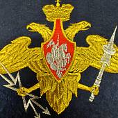Вымпел с символикой Космические войска России вышитый большой 25х32 см темно-синий (4504018) - ВОЕНТОРГ ТЫЛОВИК