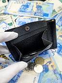 Зажим для денег ( купюр ) с символикой МВД России в коробке подарочной КОЖА ЛЮКС черный (4202064) - ВОЕНТОРГ ТЫЛОВИК