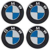 Наклейки на диски литые с логотипом автомобиля БМВ ( BMW ) D-56 мм серебристые (12050020) - ВОЕНТОРГ ТЫЛОВИК