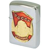 Зажигалка бензиновая с символикой СССР / Ленин серебристая (4403941) - ВОЕНТОРГ ТЫЛОВИК