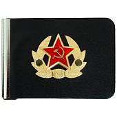 Зажим для денег ( купюр ) с символикой Звезда СССР в обрамлении черный (4202095) - ВОЕНТОРГ ТЫЛОВИК