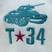 Шапка для бани Бацькина баня с вышивкой T-34 белая (1408021) - ВОЕНТОРГ ТЫЛОВИК