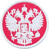 Нашивка ( шеврон патч patch ) тактическая Герб ( орел ) России вышитая на липучке D-7 красно-белая (2509006) - ВОЕНТОРГ ТЫЛОВИК