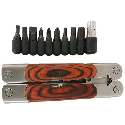 Инструмент многофункциональный ( Multi Tool ) 11 инструментов + 13 насадок дерево (3304044) - HAKKI.RU