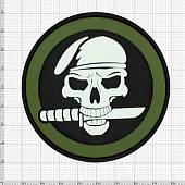 Нашивка ( шеврон патч patch ) тактическая Череп ВДВ 3D PVC ( пластизоль ) на липучке 8х8 оливковая (2504721) - ВОЕНТОРГ ТЫЛОВИК
