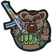 Нашивка ( шеврон патч patch ) тактическая Медведь с АК вышитая на липучке 11х8 оливковая (2509079) - ВОЕНТОРГ ТЫЛОВИК