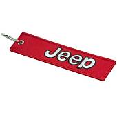 Брелок автомобильный марка JEEP ( ДЖИП ) вышитый полоса ( лента ) 13х3 красный (4402992) - ВОЕНТОРГ ТЫЛОВИК