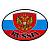 Наклейка на авто виниловая Russia / Россия с шевроном 15х15 (12015015)