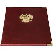 Папка для доклада документов Герб ( орел ) России А4 мягкая бордовая (4305016) - ВОЕНТОРГ ТЫЛОВИК