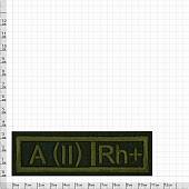Нашивка ( шеврон ) на грудь Группа крови А (II) Rh+ 11х4 вышитая полоса оливковая (2501004) - ВОЕНТОРГ ТЫЛОВИК