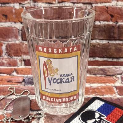 Стакан граненый прикольный Русская водка (4609011) - HAKKI.RU