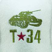 Шапка для бани Бацькина баня с вышивкой T-34 белая (1408022) - ВОЕНТОРГ ТЫЛОВИК