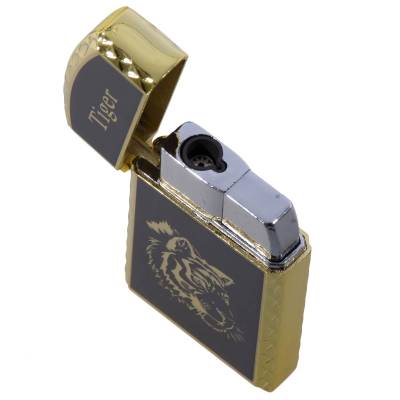 Зажигалка  газовая Tiger ( тигр ) золотисто-черная (4403352) - HAKKI.RU