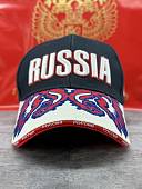 Бейсболка RUSSIA / РОССИЯ вышитая на резинке темно-синяя (1401915) - ВОЕНТОРГ ТЫЛОВИК