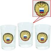 Набор подарочный  стопки ( рюмки ) с символикой ФСО ( Федеральная служба охраны ) России 3х50 мл (4620101) - ВОЕНТОРГ ТЫЛОВИК