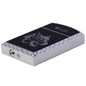 Зажигалка  газовая Wolf ( волк ) серебристо-черная (4403354) - ВОЕНТОРГ ТЫЛОВИК