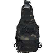 Сумка-органайзер TAC через плечо тактическая MOLLE камуфлированная camo-multi черная (3310963) - ВОЕНТОРГ ТЫЛОВИК