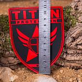 Нашивка ( шеврон патч patch ) тактическая TITAN PROTECTION 3D PVC ( пластизоль ) на липучке 9х11 черная (2504185) - ВОЕНТОРГ ТЫЛОВИК