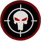 Нашивка ( шеврон патч patch ) тактическая Череп в мишени 3D PVC ( пластизоль ) на липучке D-4,5 черная (2504227) - ВОЕНТОРГ ТЫЛОВИК