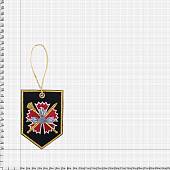 Вымпел мини в авто с вышивкой ГРУ ГШ ВС РФ 10х7 черный (4501035) - ВОЕНТОРГ ТЫЛОВИК