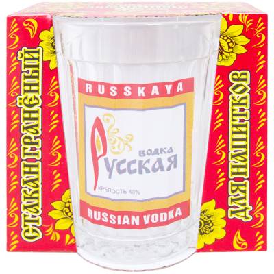 Стакан граненый прикольный Русская водка (4609011) - HAKKI.RU