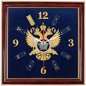 Часы настенные СВР России вышитые на бархате 35х35 (4102047) - ВОЕНТОРГ ТЫЛОВИК