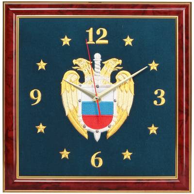 Часы настенные ФСО России вышитые на бархате 35х35 (4102054) - HAKKI.RU