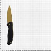 Нож складной NAVY полуавтоматический с клипсой золотисто-черный (3913087) - ВОЕНТОРГ ТЫЛОВИК