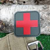 Нашивка ( шеврон патч patch ) тактическая RED CROSS ( красный крест ) 3D PVC на липучке 5х5 оливковая (2504322) - ВОЕНТОРГ ТЫЛОВИК