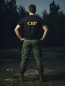 Футболка с символикой СВР РОССИИ вышитая черная (1208706) - ВОЕНТОРГ ТЫЛОВИК