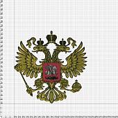 Наклейка металлизированная с символикой Герб России 5х5 (4420054) - ВОЕНТОРГ ТЫЛОВИК