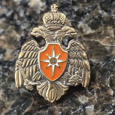 Знак фрачный МЧС России 13х16 мм золотистый (2302997) - HAKKI.RU