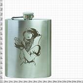 Фляга подарочная с гравировкой Белоснежка с гранатой 8 OZ-240 мл серебристая (4608112) - ВОЕНТОРГ ТЫЛОВИК
