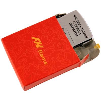 Зажигалка c гравировкой ФСО России бензиновая серебристая (4403015) - HAKKI.RU