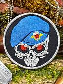 Нашивка ( шеврон патч patch ) тактическая ЧЕРЕП В БЕРЕТЕ ВДВ вышитая на липучке D-85 черная (2509927) - ВОЕНТОРГ ТЫЛОВИК