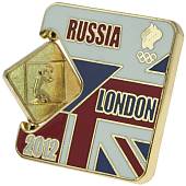 Значок ( знак ) олимпийский Лондон / London 2012 команда России Бадминтон / Badminton коллекционный на пимсе (2308023) - ВОЕНТОРГ ТЫЛОВИК
