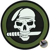 Нашивка ( шеврон патч patch ) тактическая Череп ВДВ 3D PVC ( пластизоль ) на липучке 8х8 оливковая (2504721) - ВОЕНТОРГ ТЫЛОВИК