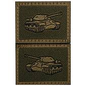 Эмблема ( нашивка знак ) петличная ( петлица ) Танковые войска жаккардовая на липучке оливковая (2505033) - ВОЕНТОРГ ТЫЛОВИК