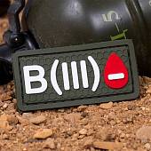 Нашивка ( шеврон патч patch ) тактическая Группа крови B ( III ) Rh - 3D PVC ( пластизоль ) на липучке 5х2,5 оливковая (2504296)  - ВОЕНТОРГ ТЫЛОВИК
