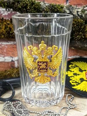 Стакан граненый проставной с символикой Герб России (4609029) - HAKKI.RU
