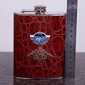Фляга с жетоном Военная разведка в коже коричневая 6 OZ - 180 мл (3407897) - ВОЕНТОРГ ТЫЛОВИК